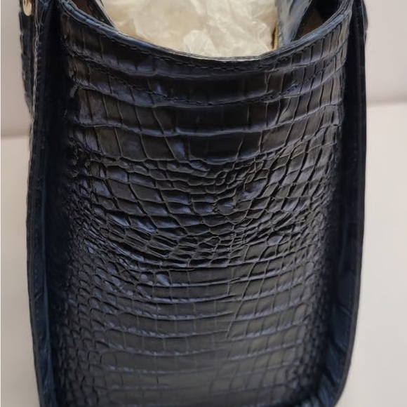 Brahmin Midnight Blue Crocodile Satchel - Picture 3 of 4